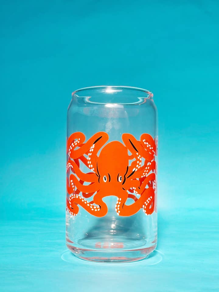 Octopus Beer Can Glass for wholesale by Kristina Micotti