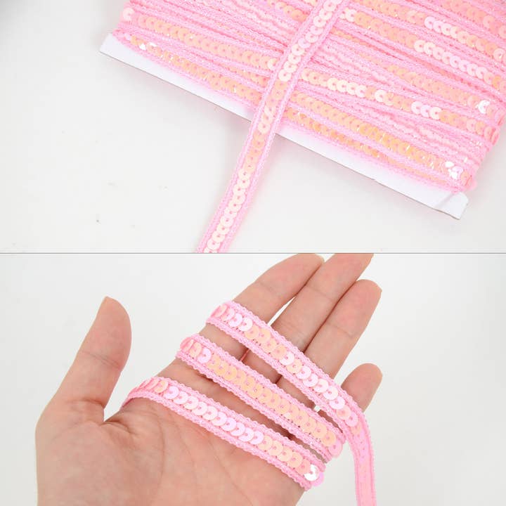 AK Brand - Wholesale Craft supplies - Sequin Trim 0.5 Inch Flat Glitter Sequin Ribbon Bling Fabric37