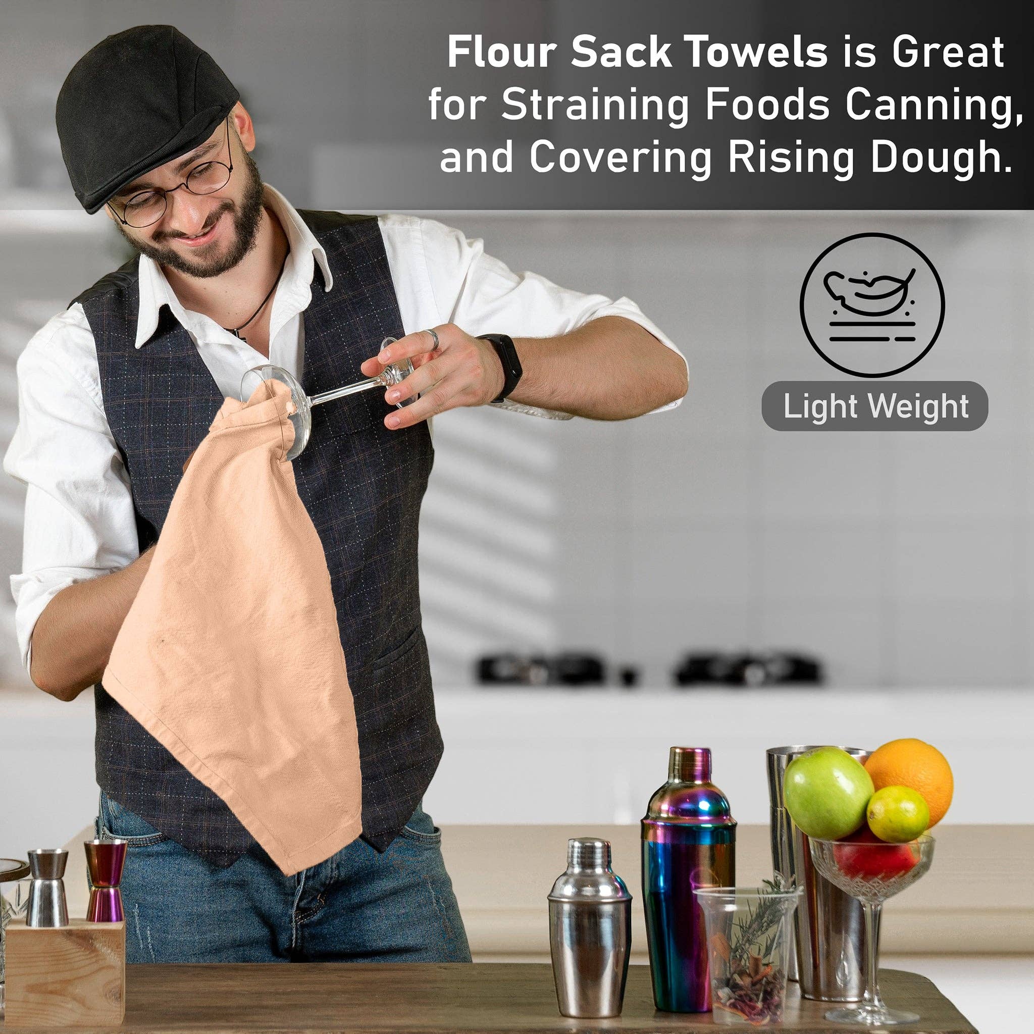 Ruvanti - Wholesale Tea Towel - 12-Pack Flour Sack Dish Towels, 100% Cotton, 28x28 Inches22