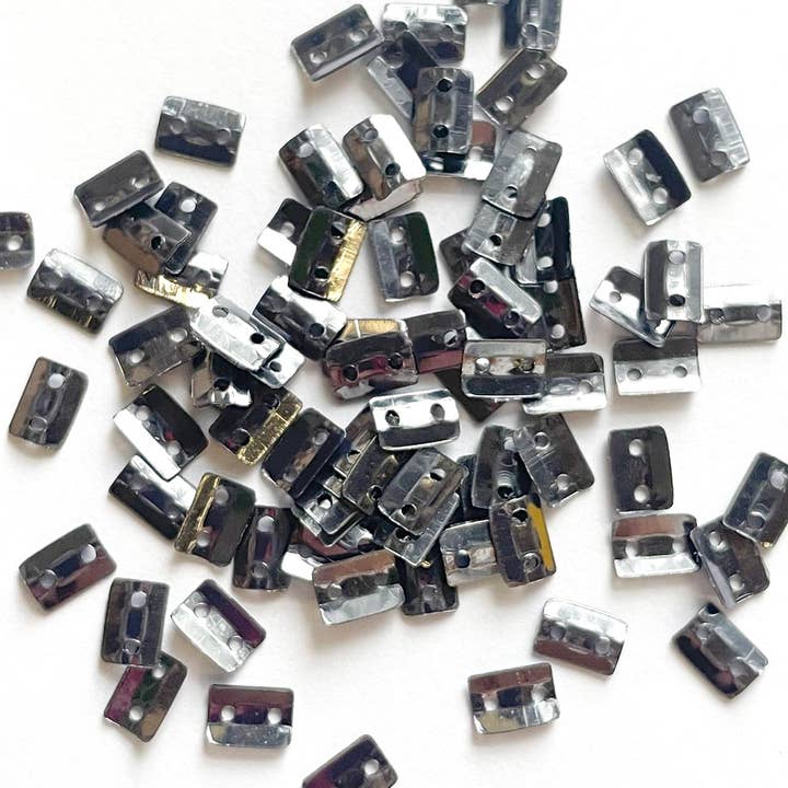 Colour Streams - Wholesale Sequins - Rectangle - 7mm - Charcoal Grey with Silver Lights (S217)