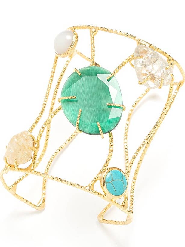 Aurora Gemstone Cuff for wholesale by Shinyland Llc dba Aquadan.co (Wholesale)