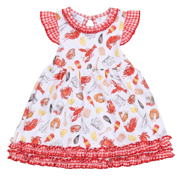 Crawfish Season Dress for wholesale by Magnolia Baby
