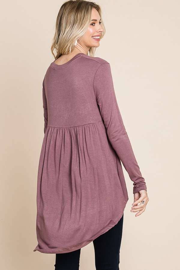 Culture Code - Wholesale Tunic - Women's - CAD1198L - CREW NECK SHIRRING BACK LSLV DRESS18