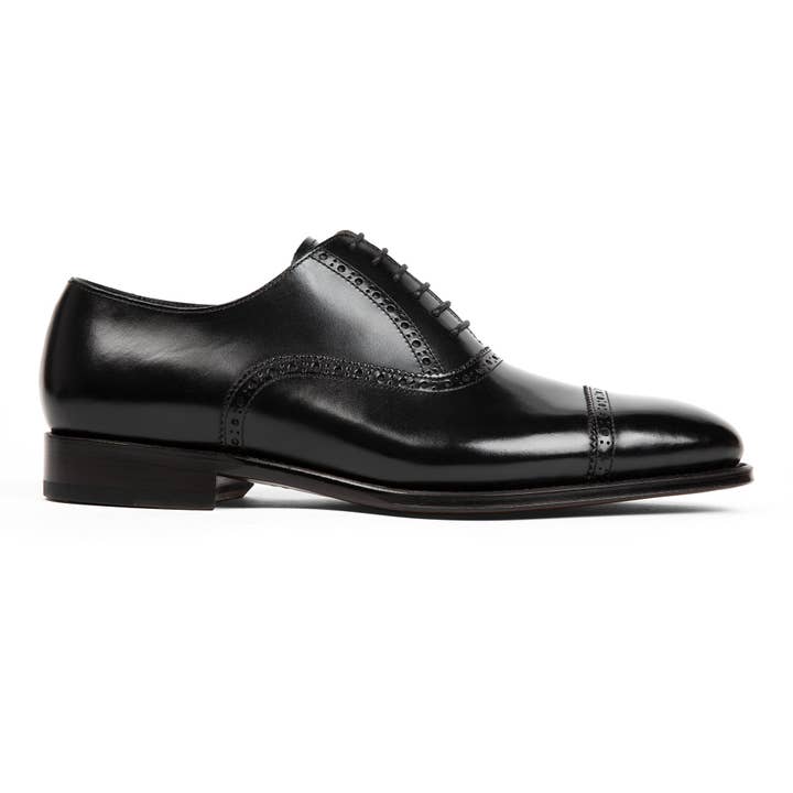 Windsor Brogue Cap-Toe // Obsidian Black for wholesale by Anthony Veer
