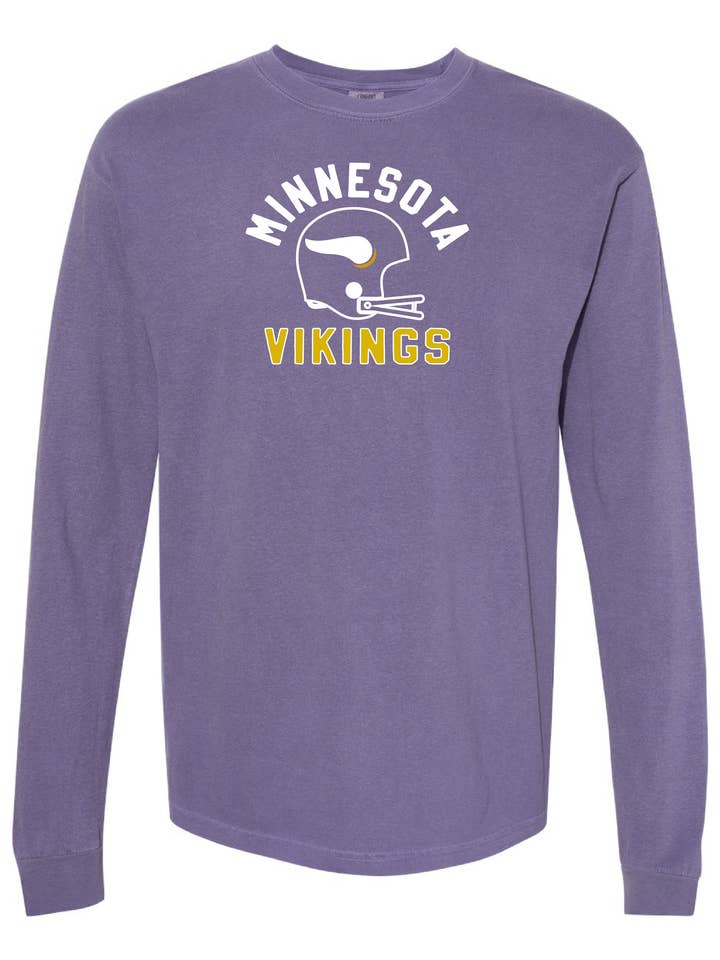 UNISEX "MN VIKINGS" HEAVYWEIGHT LONG SLEEVE TEE for wholesale by Neverwinter Clothing Co.