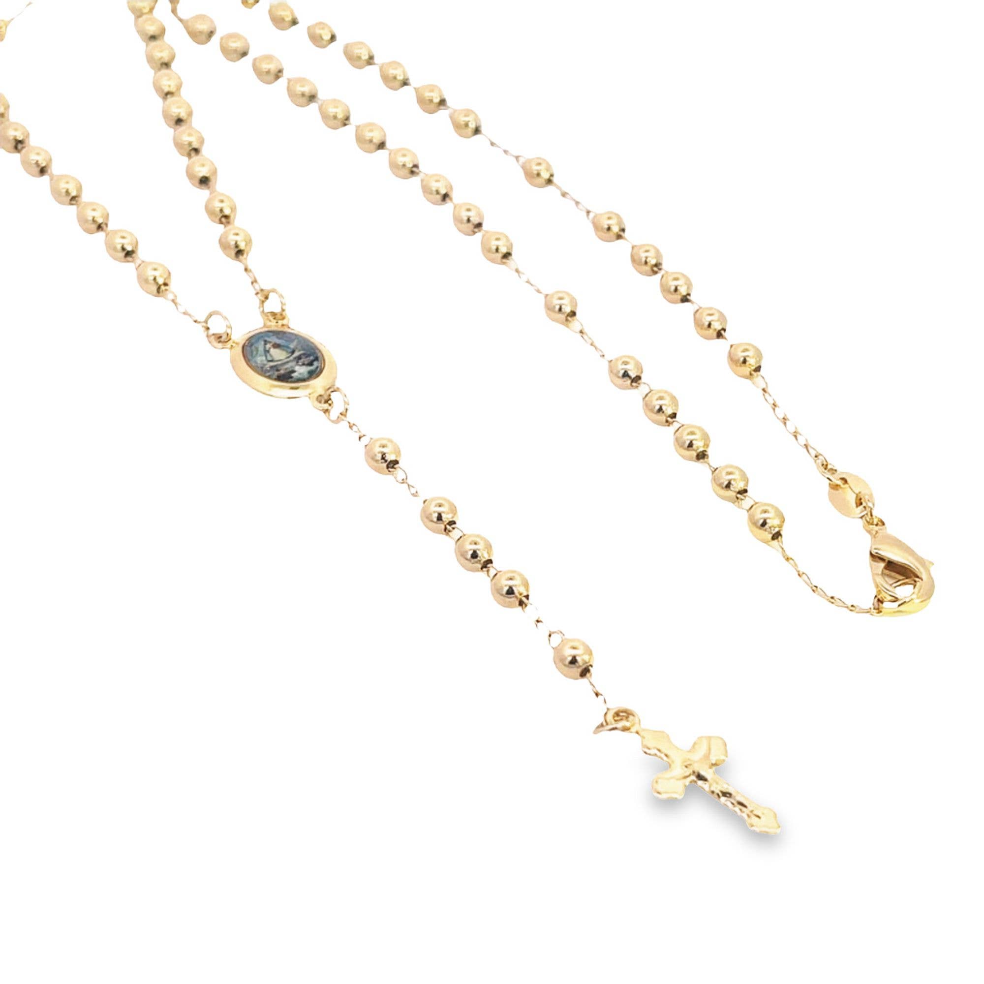 MIA Jewelry - Wholesale Prayer Beads Necklace - Catholic Gold Rosary With Crucifix (G169A)1
