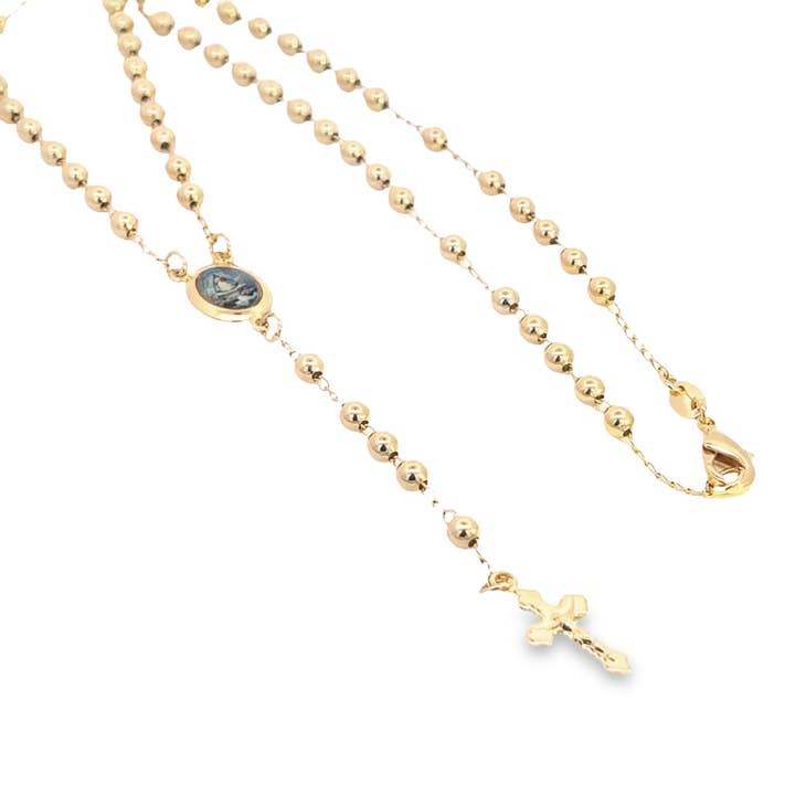 MIA Jewelry - Wholesale Prayer Beads Necklace - Catholic Gold Rosary With Crucifix (G169A)1