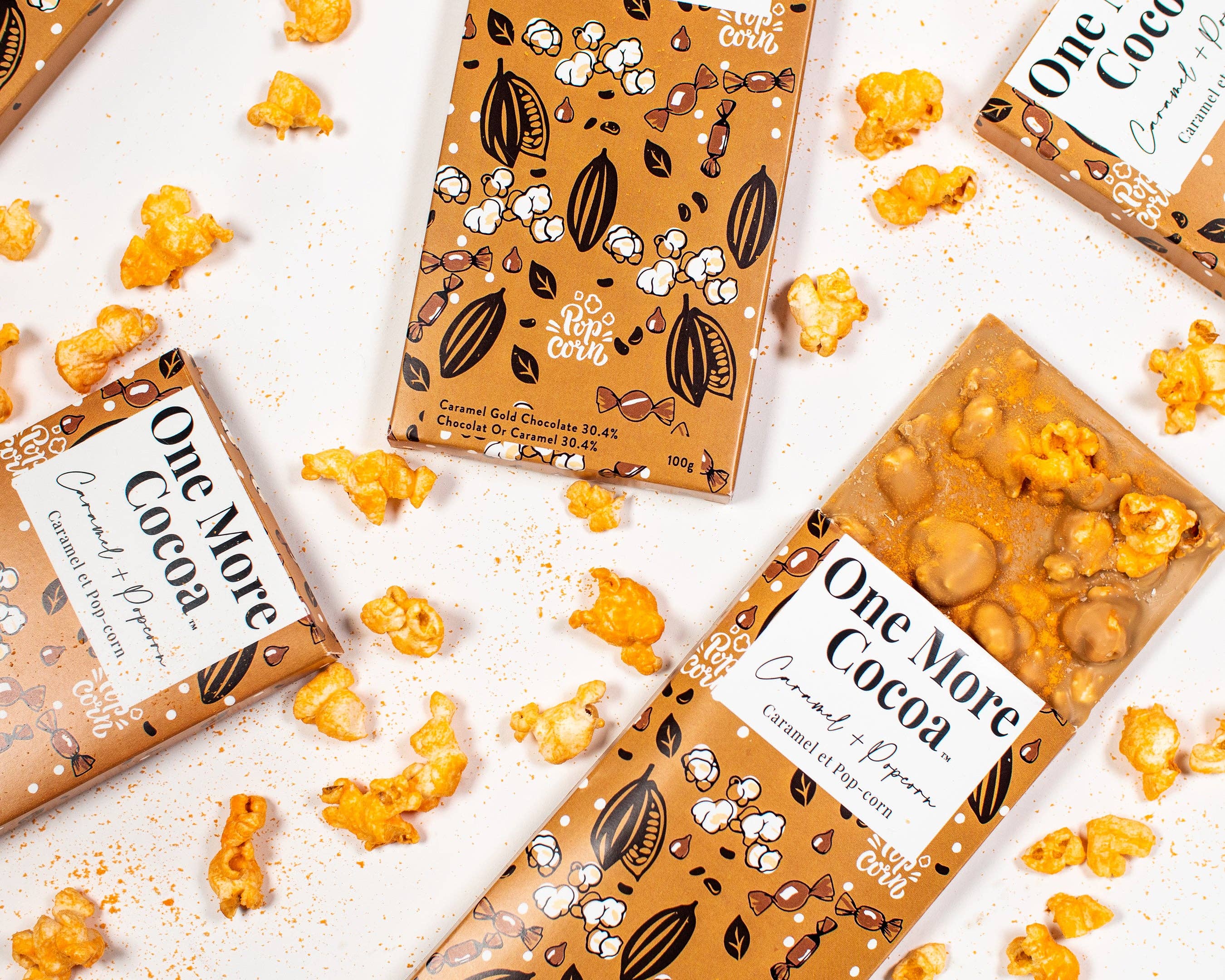One More Cocoa – wholesale Chocolate bar – Caramel + Popcorn1