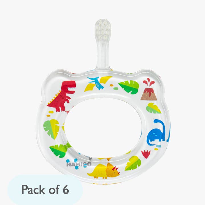 HAMICO -Innovative Toothbrush - Wholesale Toothbrush - Kids & Baby - Baby Training Toothbrush - Dinosaurs | 6 Individual Packs0