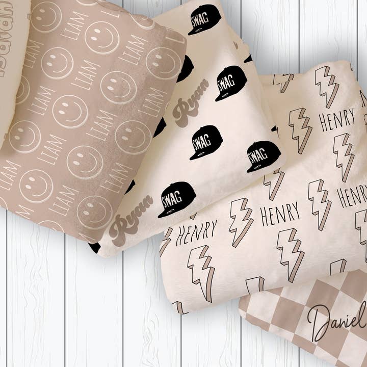 BloomAngel - Wholesale Bedding Blanket - Kids & Baby - Personalized Minky/Sherpa Kids & Baby Blanket #11