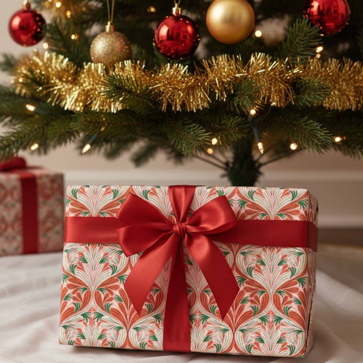 Rebecca Jane Woolbright - Vente Rouleau de papier cadeau - Papier cadeau joli en rose – Emballage cadeau moderne (2 feuilles)1