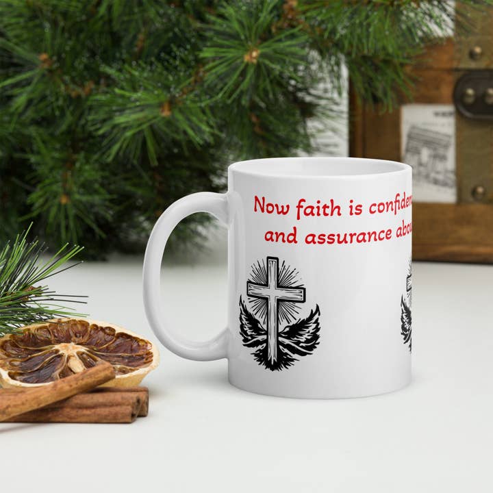 Hebrews 11:1 Mug | 'Faith Is the Substance' Drinkware for wholesale by Grow Your Faith
