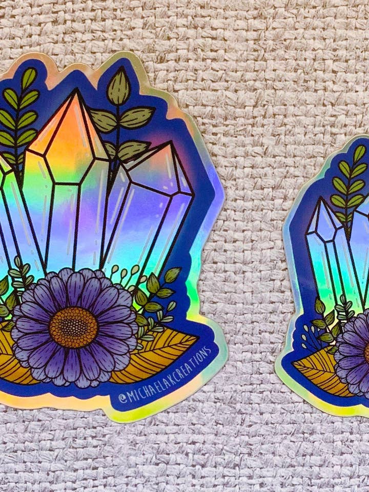 Adesivo olografico in cristallo | Sticker da strega | cristallo | Stic per la vendita all'ingrosso da parte di Michaela K Creations