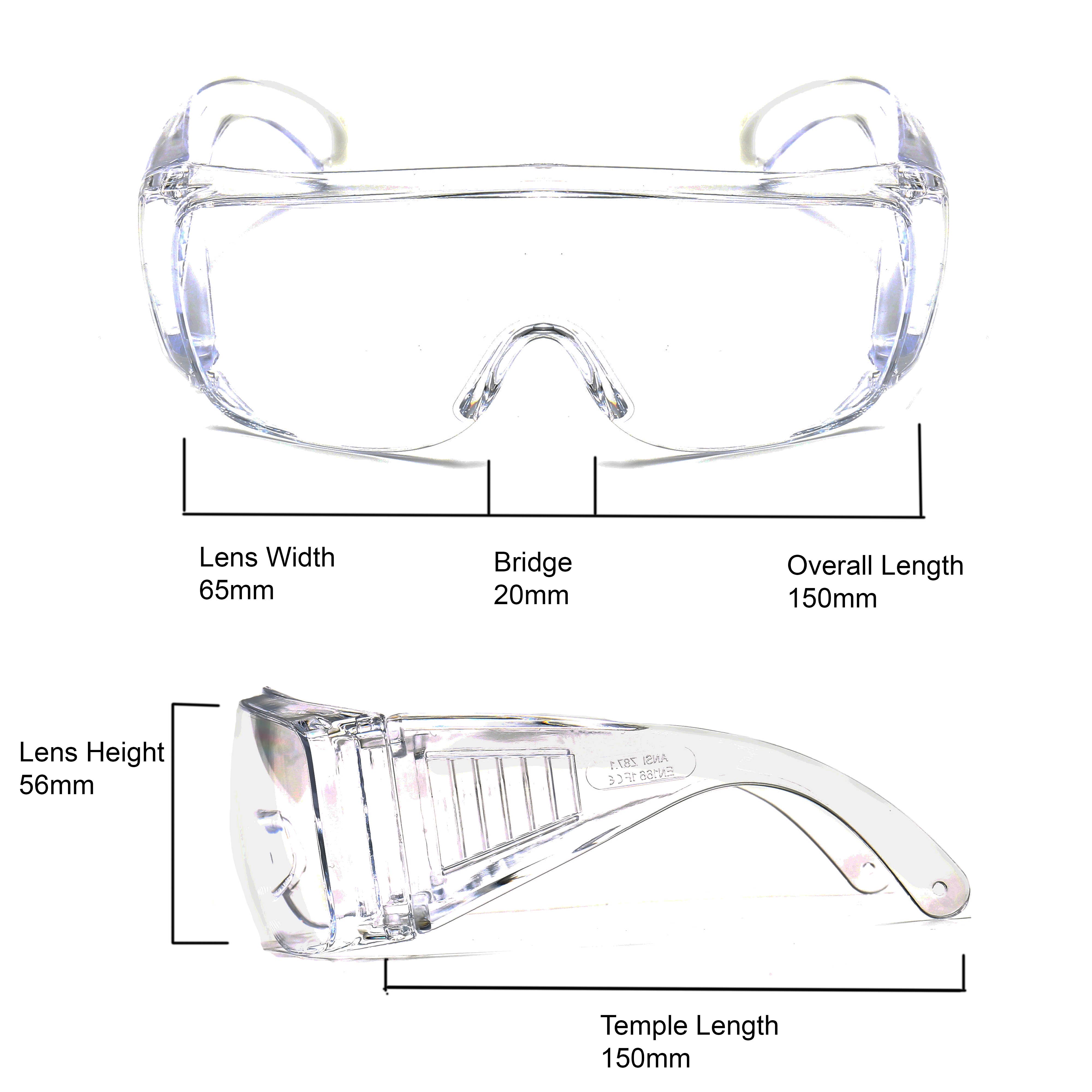 Trio Trading - Vendita all'ingrosso Attrezzatura di sicurezza - Trio Trading Occhiali e Maschere Protettive 30 Pezzi, Lenti Trasparenti ANSI Z87.14