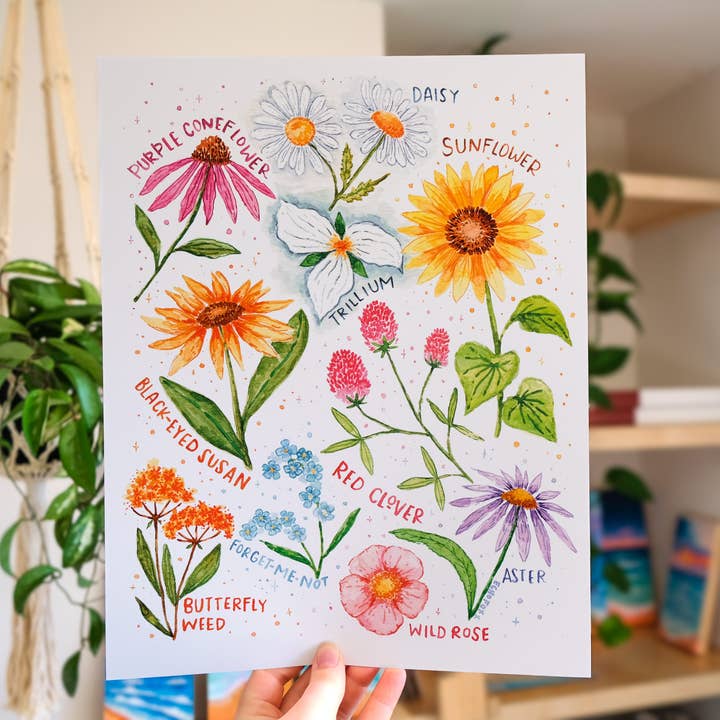 Echo Foxx - Wholesale Art Print - Michigan Wildflowers Watercolor Art Print2