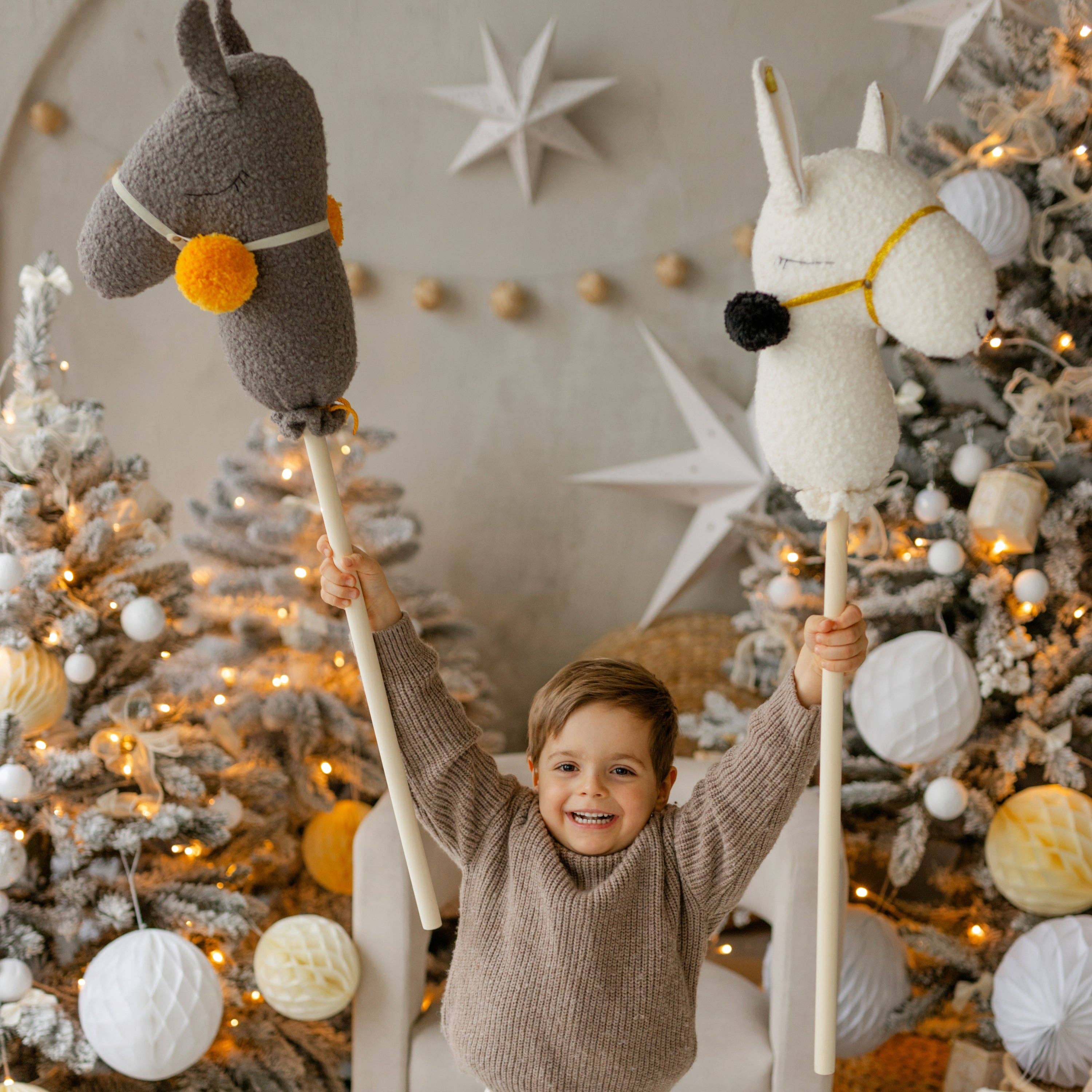 MINICAMP - Wholesale Stuffed/Plush Toy - Kids & Baby - MINICAMP Handmade Llama Alpaca Hobby Horse Stick Toy from Boucle in Grey8