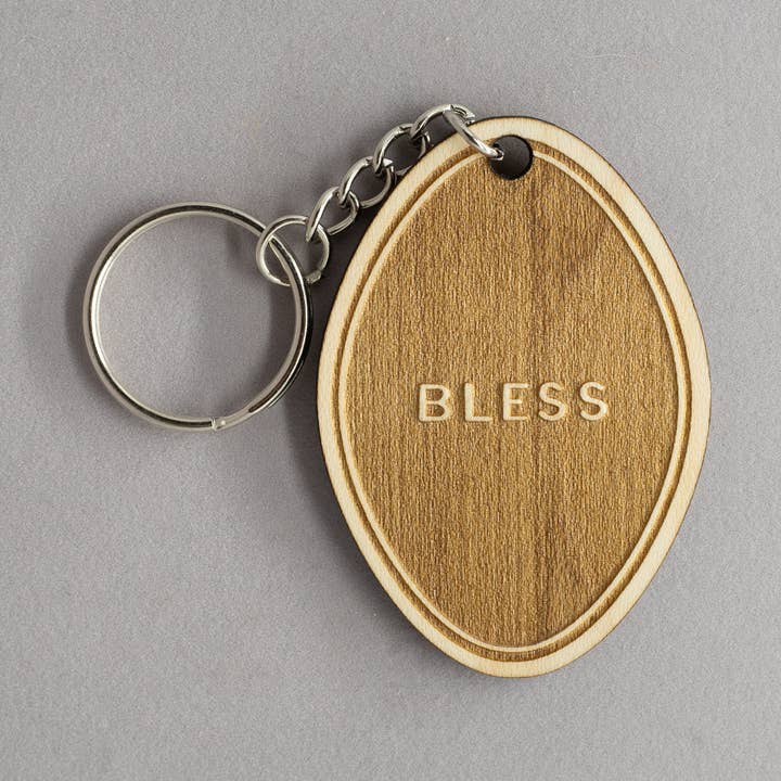 Bless - River Pebble Keychain for wholesale by TIMBERMADE