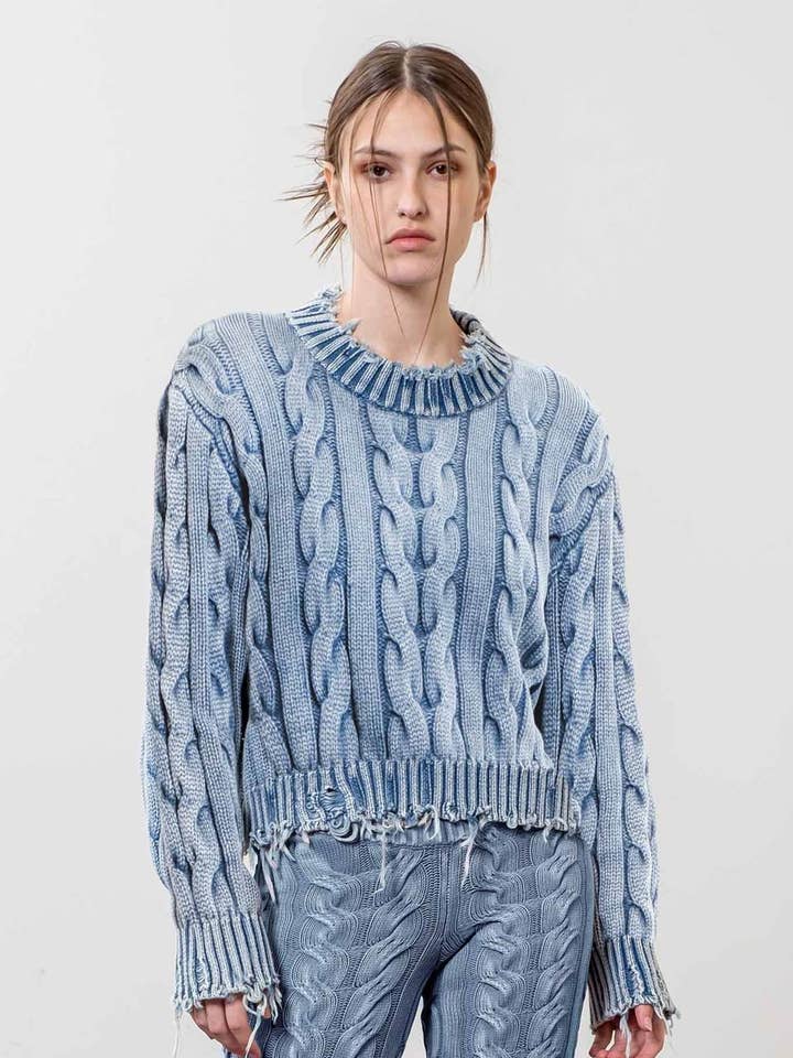 PULL À BORDURE VIEILLIE pour la vente par Moon River