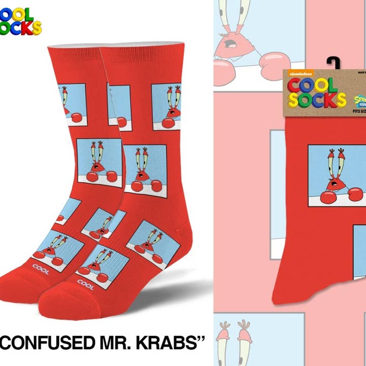 Cool Socks - Wholesale Socks - Unisex - Confused Mr Krabs Socks