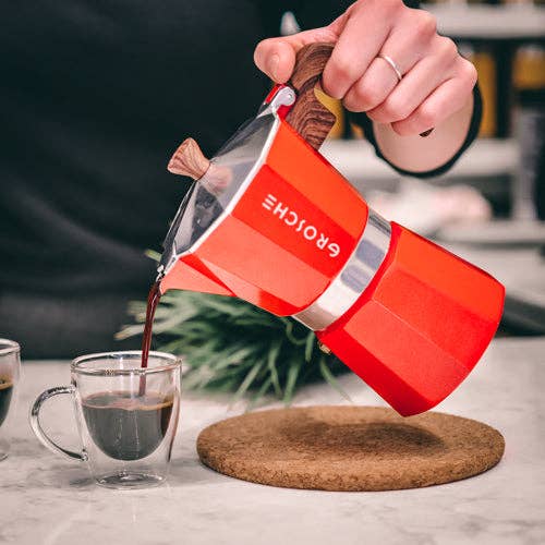 GROSCHE International - Vente Machine à expresso - Machine à expresso pour cuisinière GROSCHE MILANO - Rouge