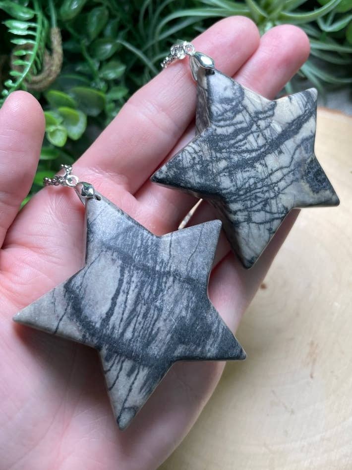 Collar de estrella de jaspe telaraña grueso para venta al por mayor de Copper Ashes