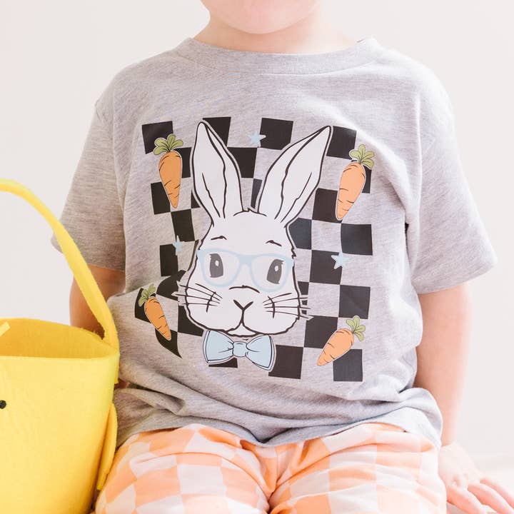 Cotton Tail Bunny Bow Tie Toddler and Youth Easter Shirt for wholesale by Benny & Ray Apparel