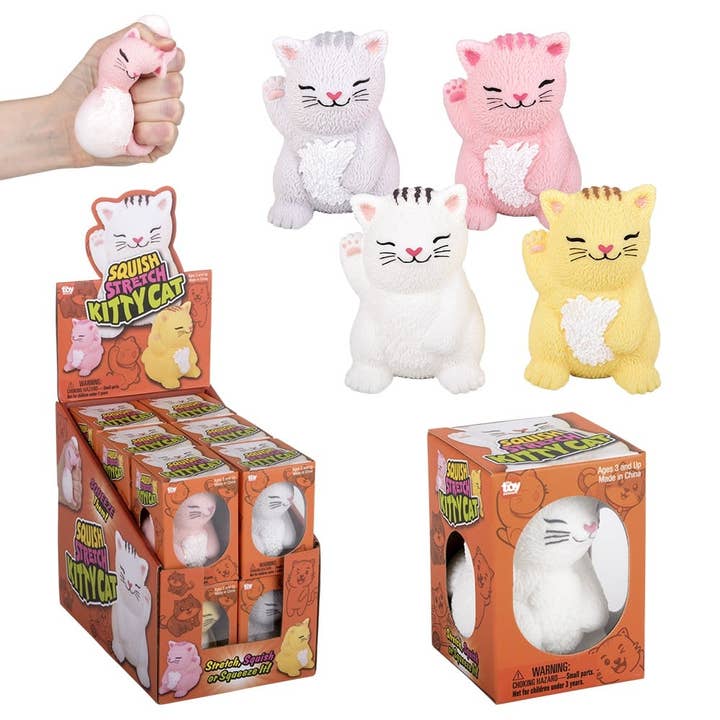 3" Squish And Stretch Cat LLB Squishy Toys for wholesale by La Luna Bella - Toys