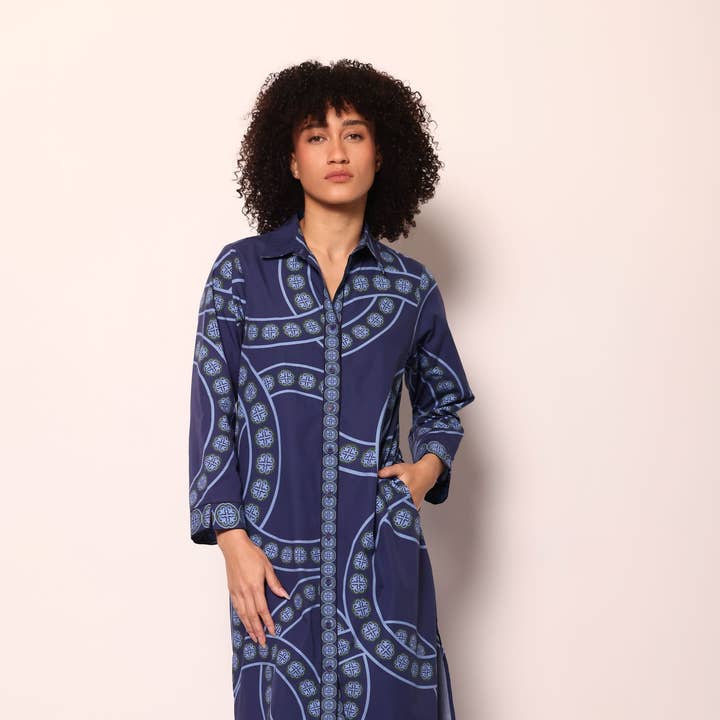 VINTAGE CIRCLES ELIZA DRESS for wholesale by Maude-Vivante