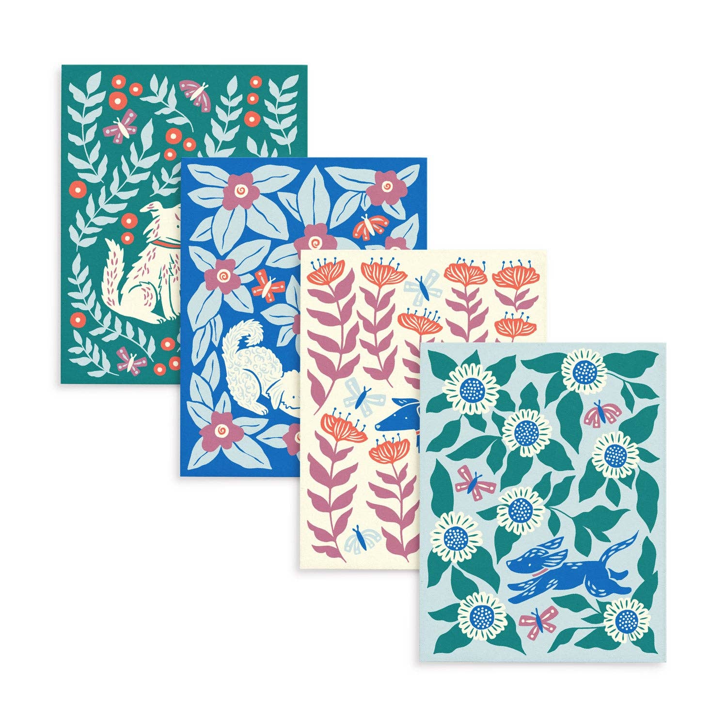 Nuthatch Studio - Wholesale Everyday Greeting Card - Dogs & Blooms Greeting Card Set: Original Dog Art, Set of 81