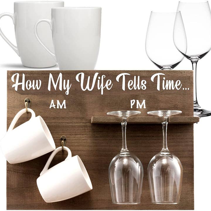 Bezrat - Vendita all'ingrosso Portabottiglie - Cantinetta in legno How My Wife Tells Time0