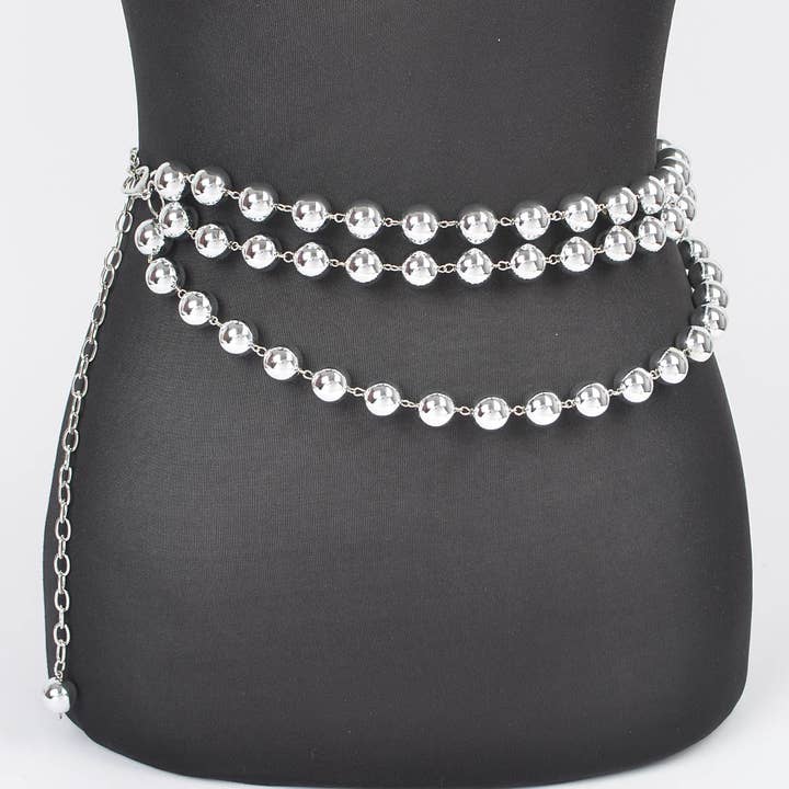 Multi Layered CCB Ball Chain Belt for wholesale by 3AM BY H&D ACCESSORIES