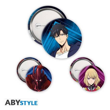 SOLO LEVELING - Badge 3-pak - Igris, Jinwoo & Cha Hae In for engroshandel hos Lionstar