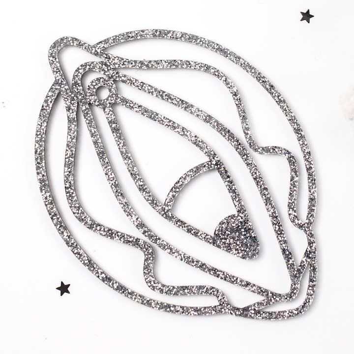 Feminist Goods Co. - Vente Objets de décoration - Vulve Ornement pailleté, féministe0