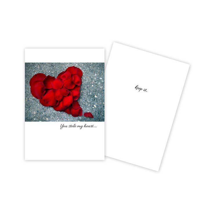 Rose Petal Heart Love Card for wholesale by Sun Day Greetings