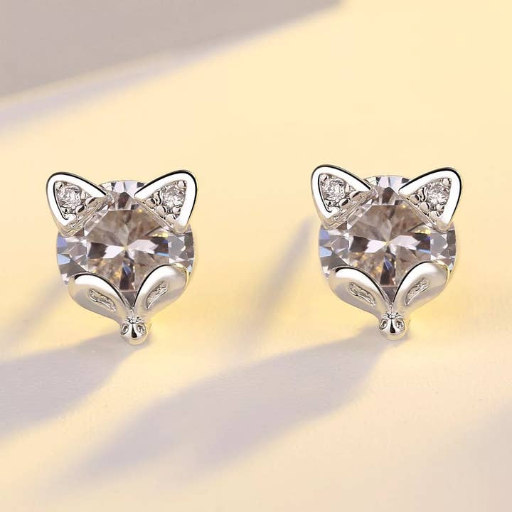 Sterling Silver Fox Mask Equestrian Stud Earrings for wholesale by Westrian International