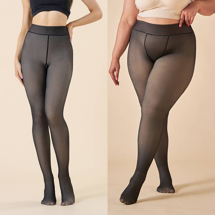 ACCITY - Wholesale Tights - Women's - Sheer Look Tights - Plus Size, Gray Nude Effect_CWMM89631