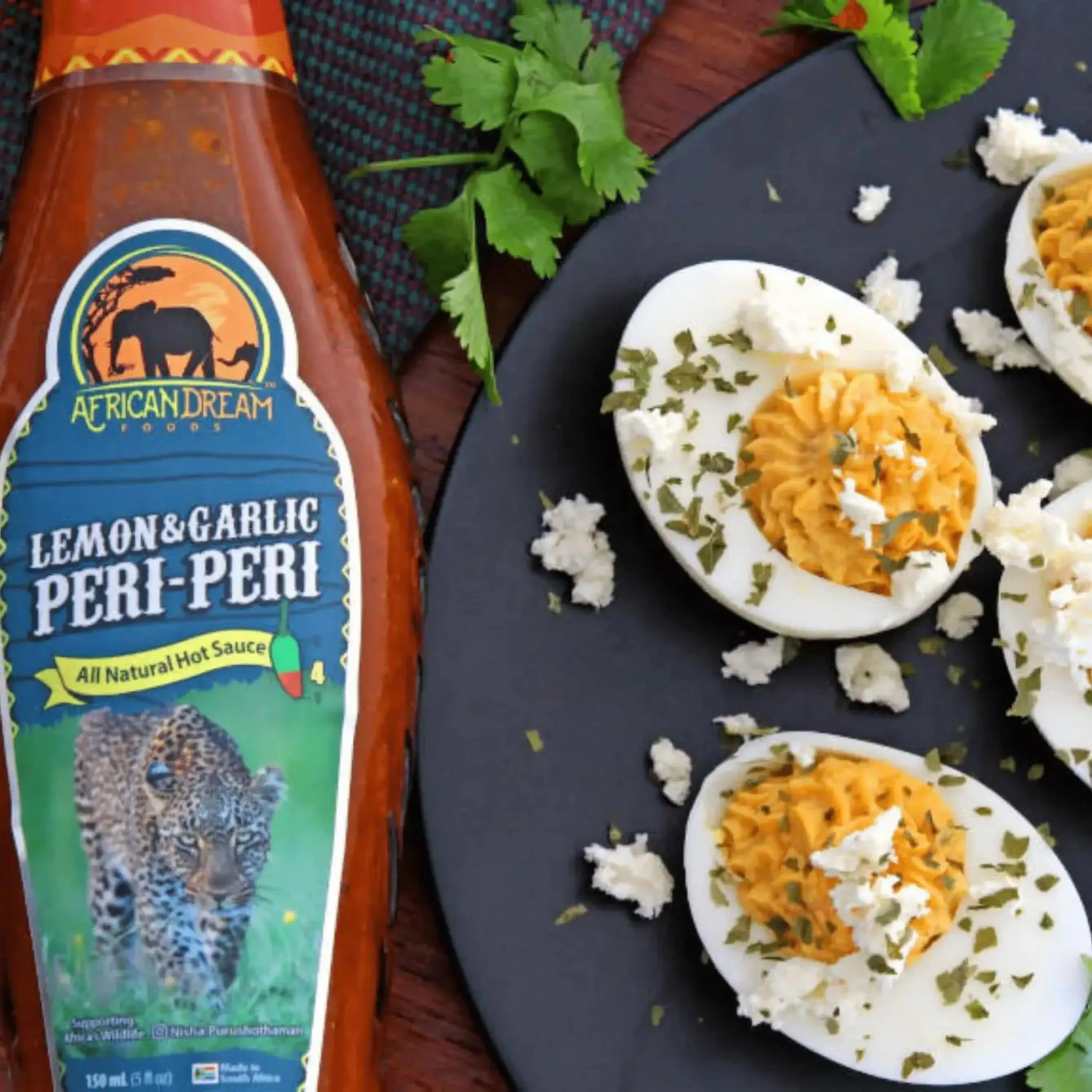 African Dream Foods - Wholesale Hot Sauce - Lemon & Garlic Peri-Peri Hot Sauce,5 fl oz (6 Units/Case)4