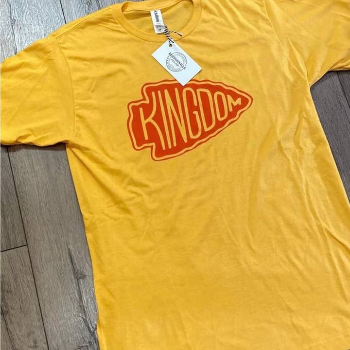 kingdom yellow kc chiefs Kansas City tee shirt nfl XS-3x for wholesale by Pop Culture Craze