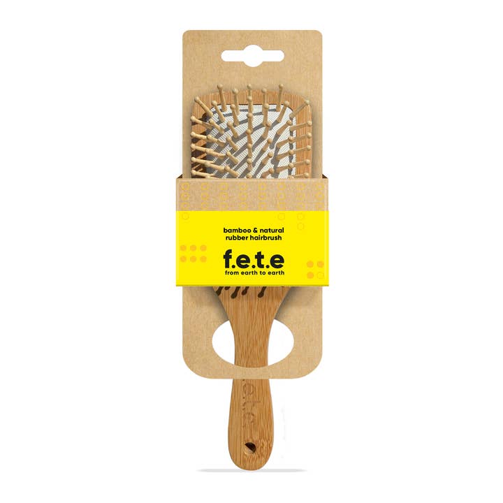 f.e.t.e | Bamboo & Natural Rubber Hairbrushes for wholesale by Noble Naturals