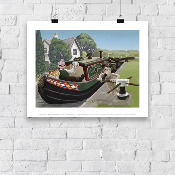 Star Editions - Wholesale Art Print - Wallace And Gromit Canal Boat Trip. Countryside Art Print2