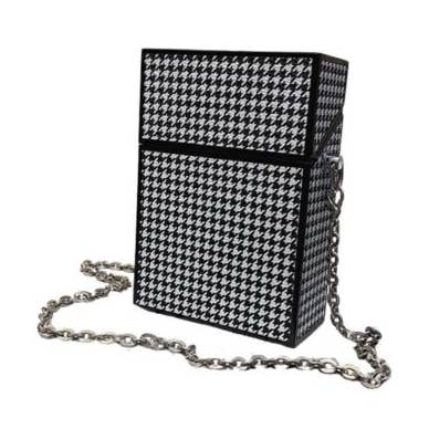 Houndstooth Mini Hard Shell Crossbody Elegante Clutch/Tas/Handtas voor wholesale door Fleur de lys collections