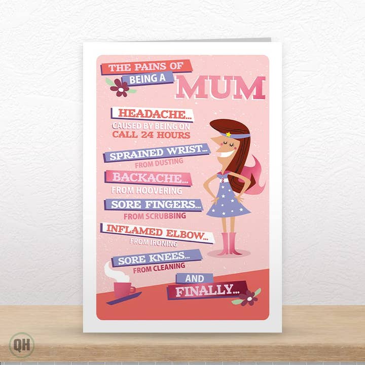 Die Schmerzen, eine Mutter zu sein - Lustige Muttertagskarte für den Großhandel von Quitting Hollywood