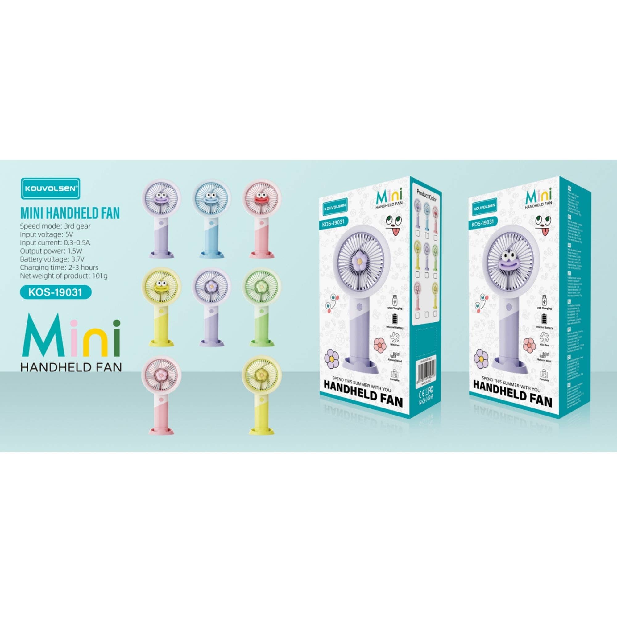 K & S WHOLESALE INC - Wholesale Handheld Electric Fan - Mini Handheld Fan (KOS-19031) 72CT1