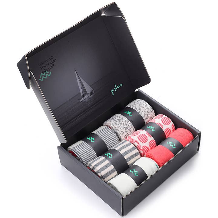 Crimson Breeze Crew Socks 6 Pack for wholesale on Faire4