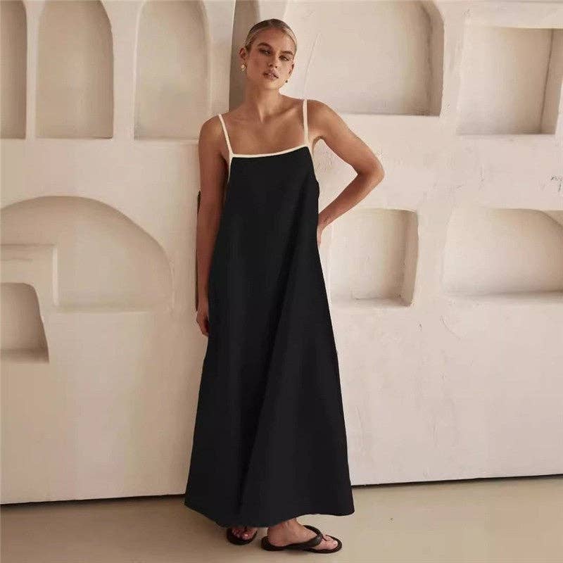 Sheer Trend - Wholesale Dress - Women's - Stylish Casual Strappy Maxi Dress With Pockets6