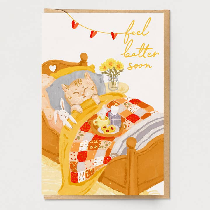 Feel Better Kitten 10 Greeting cards for wholesale by Ingrid Press