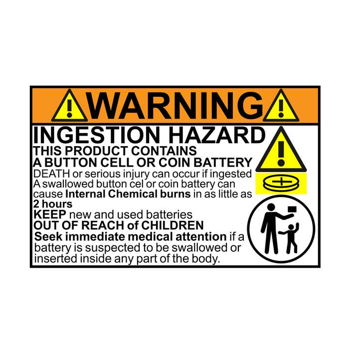 Blinkee.com, LLC – wholesale Klistermärke – Reece's Law Compliant Button Battery Varningsklistermärken