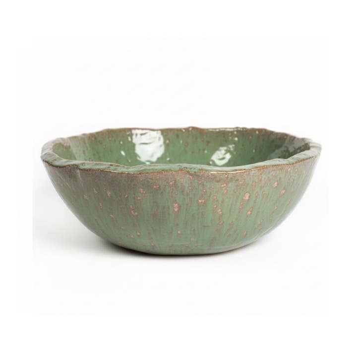 Lavabo de baño de cerámica verde claro hecho a mano para venta al por mayor de ALFIQ Copper