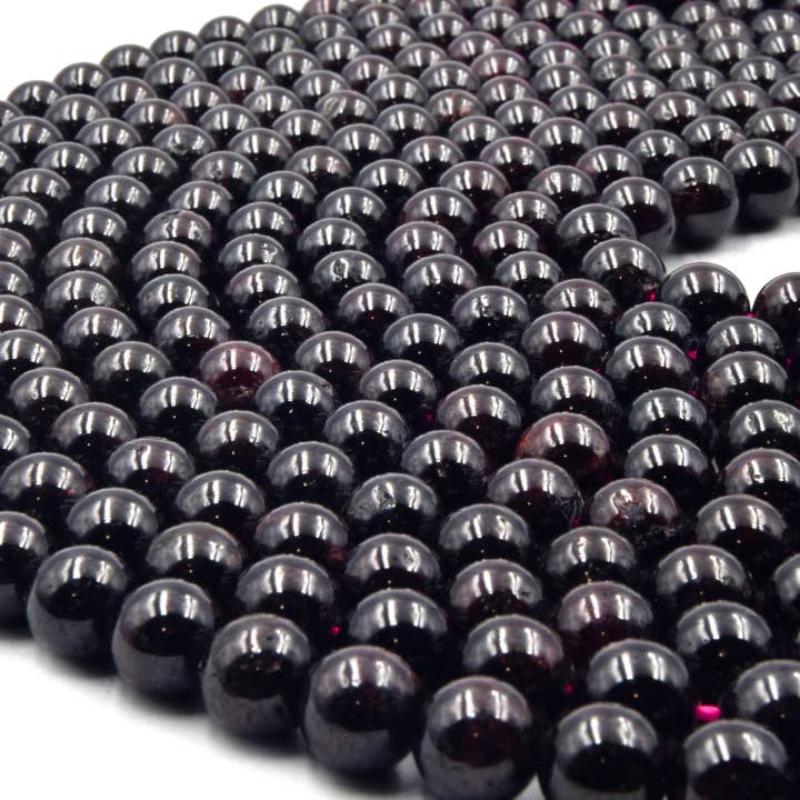 Only Beads - Wholesale Beads - Red Garnet Beads | Smooth Garnet Round Shaped Beads | 6mm 8mm 10mm1