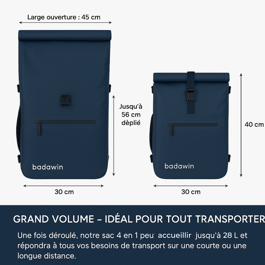 BADAWIN - Wholesale Backpack - Unisex - Ali waterproof bike backpack – 2-in-1 blue bag2